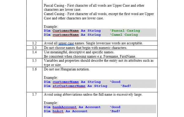 Coding Style Segments
